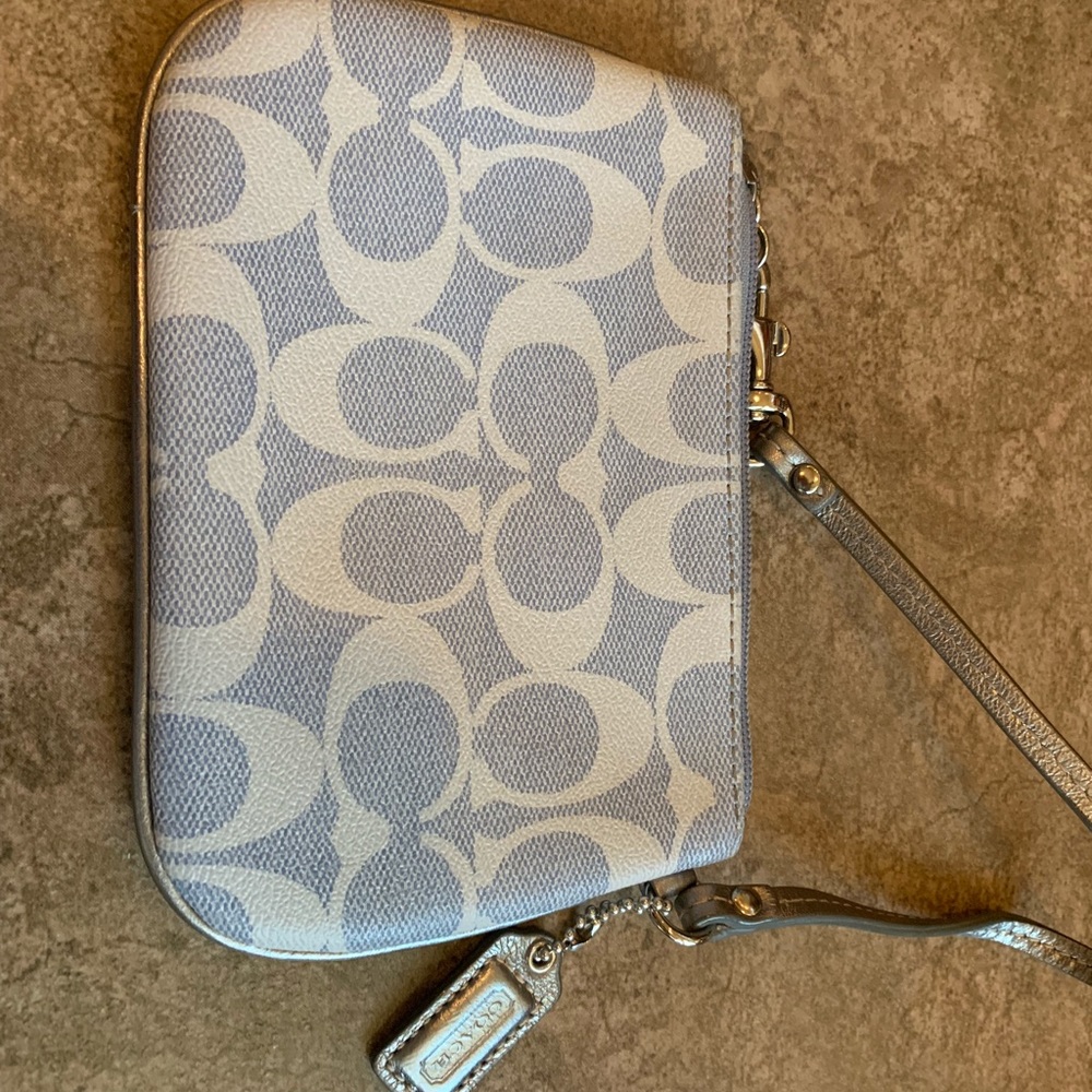 Small coach leather wristlet